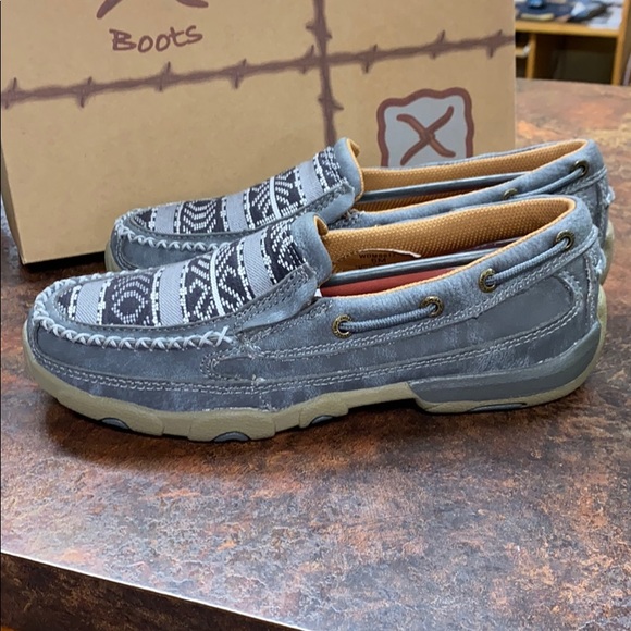 New Twisted X Driving Moc Gray Slip on Shoe - Picture 3 of 6